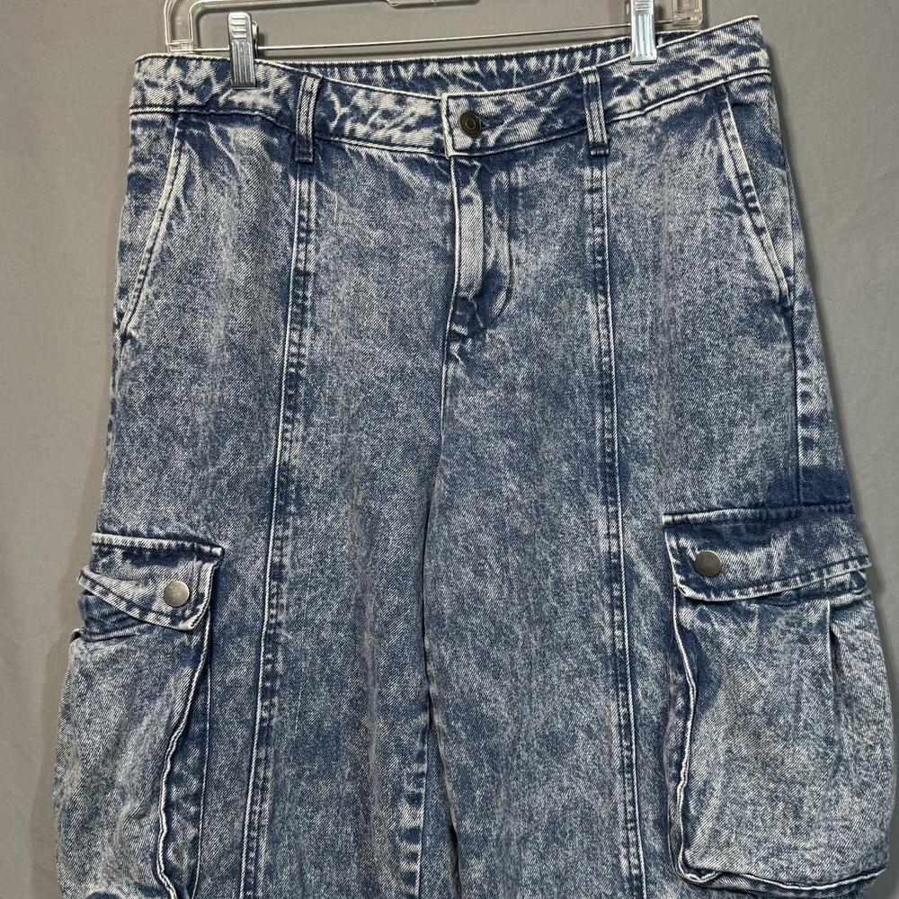Future Collective Kahlana Barfield Brown Cargo Jeans Sz 10 Baggy Hip Hop Street - Picture 2 of 14